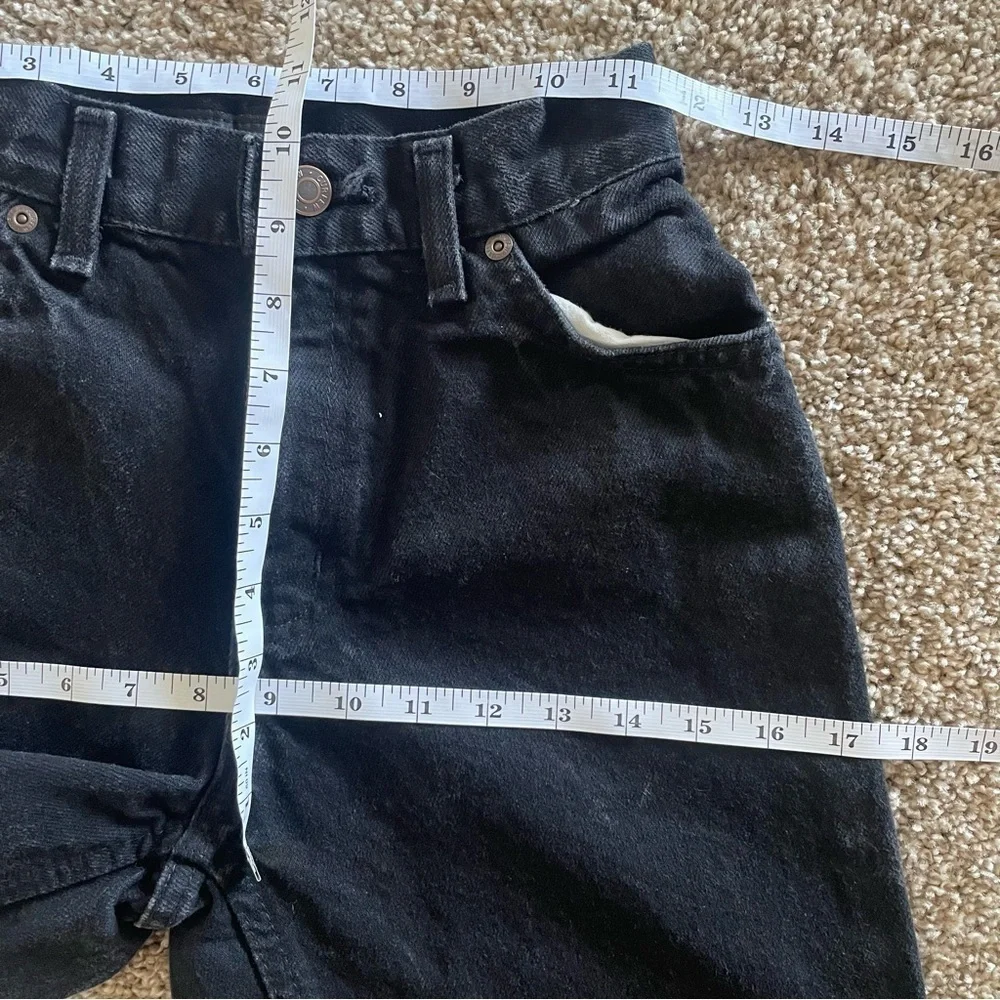 Vintage Curfew Tapered Jeans Girls 14 Slim (23x26) Black Distressed Cotton